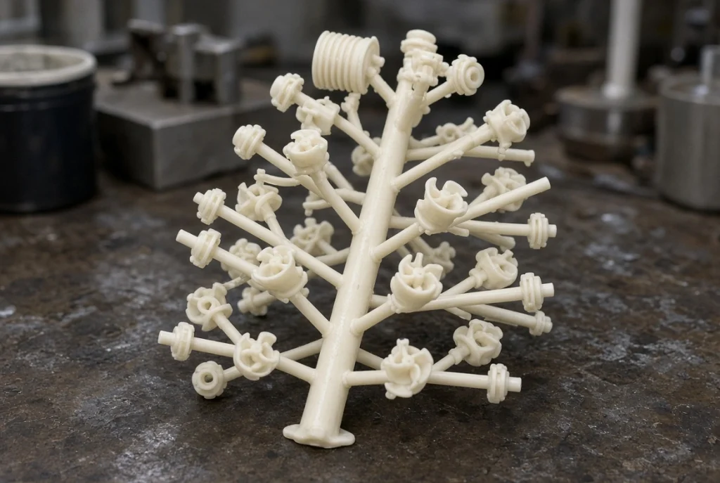 Wax pattern tree for stainless steel investment casting