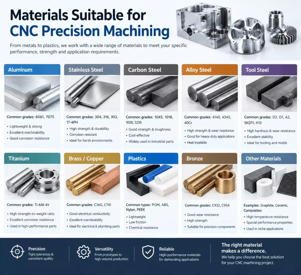 Materials Suitable for CNC Precision Machining