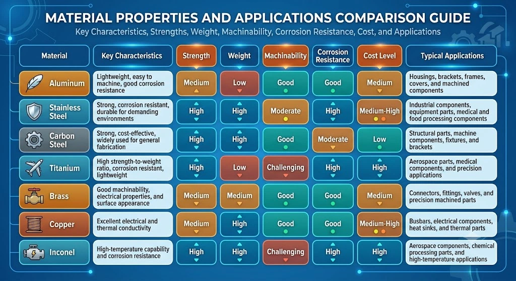 Metal Fabrication Material Selection Table