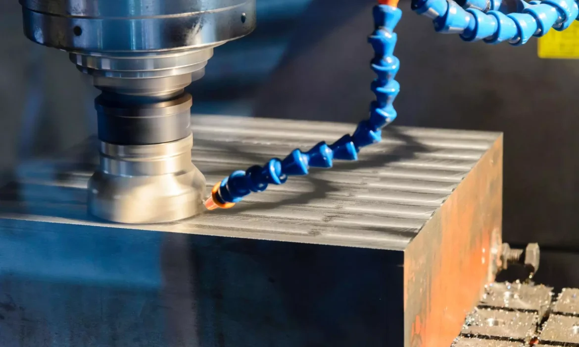 CNC Milling Machine Performing Face Milling