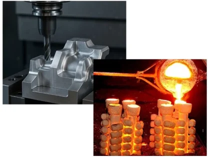 Investment casting and CNC machining process for complex metal components