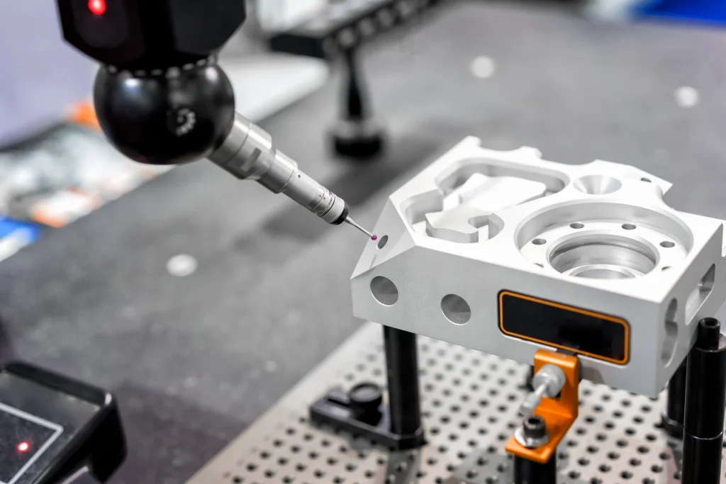 CMM inspection of precision CNC machined part