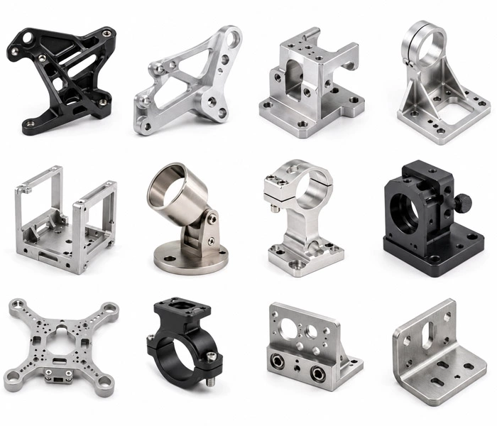 Powder coated CNC machined brackets and housings