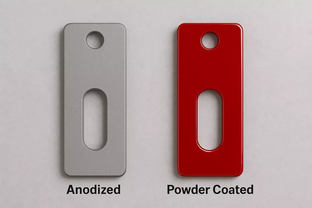 Powder coated and anodized CNC machined aluminum parts